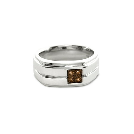 Men's Brown Diamond Accent Sterling Silver Ring