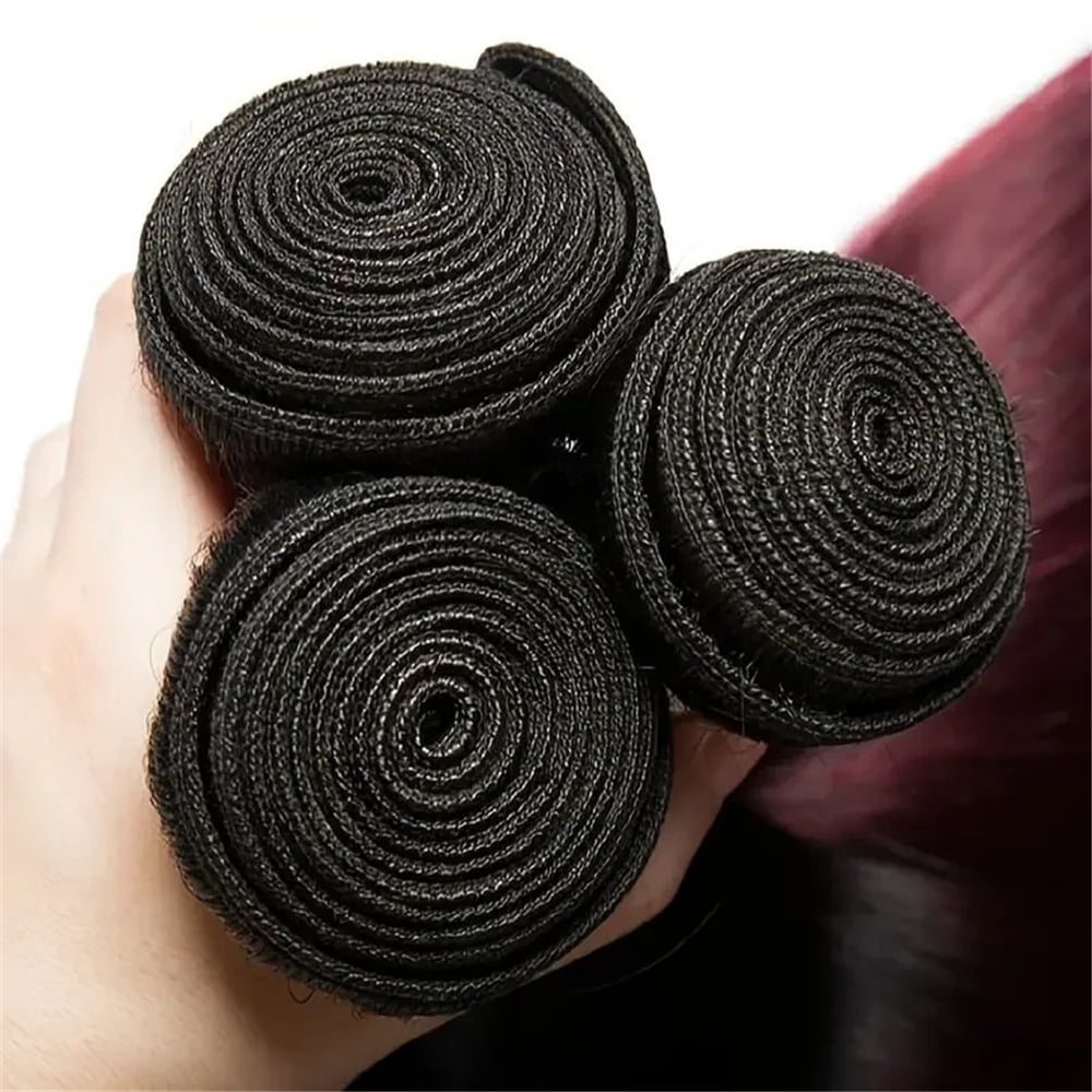 1B/99J Burgundy Human Hair Bundles Ombre Straight Brazilian Virgin Weave Hair Extensions