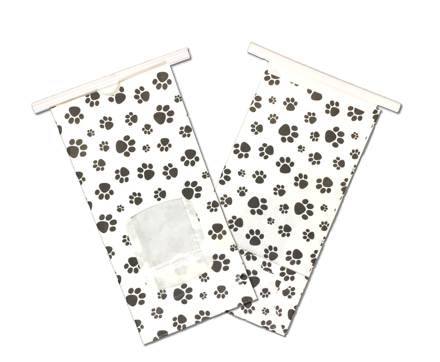 8oz. Paw Print TinTie Pet TreatCoffeeTeaCOOKIE BAGS w/Poly Window