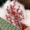 thumbnail image 7 of 3PCS Artificial Red Berry - Christmas Frost Red Berries Branches, Christmas Tree Decorations, Winter Holiday Home Décor， 17", 7 of 7