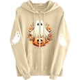 thumbnail image 4 of Bibifish Womens Halloween Zip Up Hoodies Graphic Fleece Hooded Sweatshirts Long Sleeve Pockets Fall Winter Hooded Sweatshirts, 4 of 5