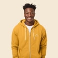 thumbnail image 4 of Dalix Smile Face Embroidered Zip Hoodie Fleece Long Sleeve Pocket Warm Soft Mens in Gold 2XL XX-Large, 4 of 5