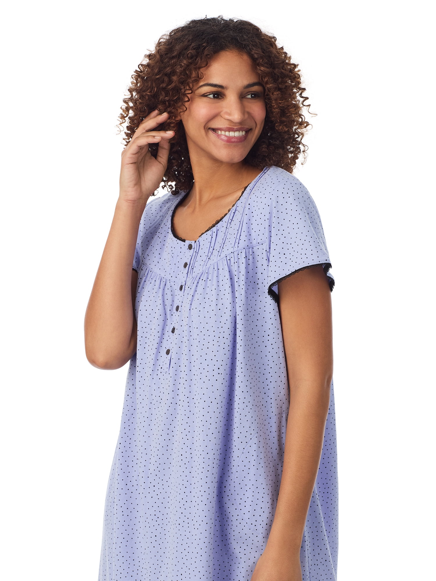 Aria 100% Cotton Short Sleeve Scoop Neck Nightgown with Pockets, Women’s sizes S-5X