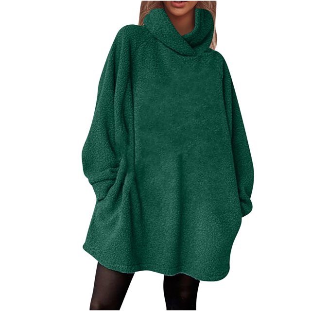 LOVZFMLL Dresses Women Casual Hooded Pocket Dress