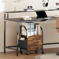thumbnail image 2 of Small File Cabinet Rolling Filing Cabinet for Under Desk with Divider Single Non-Woven Fabric Drawer File Organizer for A/Letter Size Documents Under Desk Storage Rustic FCHR, 2 of 9