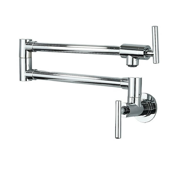 Kitchen Faucet Pot Filler Double Joint Spout Folding Stretchable Swing Arm, Wall Brass Single Hole Two Handle Kitchen Sink Tap ,Versatile Features