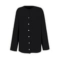 thumbnail image 6 of Black Womens Blouses Womens Daily Casual Linen Shirts Long Sleeve Shirts Tops Casual Blouses Loose Fit Shirt Ladies Tops and Blouses, 6 of 6