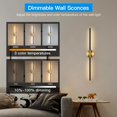 thumbnail image 3 of Candelabros de pared TaoFiaco de 80 cm con mando a distancia, funciona con pilas, negro y dorado, 3 of 8