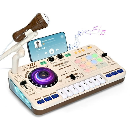 Cool Toys - Toddler DJ Table, Electronic DJ Mixer Toy with Sound Effects, Lights & Recording, Musical Instruments Toys for 3-8 Boys Girls