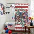 thumbnail image 3 of Independence Day Shower Curtain, 72" x 84", Red White Stripes Red Blue Sunflower Waterproof Bathroom Curtain Washable Shower Curtain Set with 12 Hooks, 3 of 9