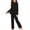 Black, variant on CPNG Girls Clothes Rib-Knit Outfit Ruffle Sleeve Shirt with Belt 3Pcs Straight Wide Leg Pant Set Teen Girls Fashionable Casual Dress Set(Blue,10-11 Years)