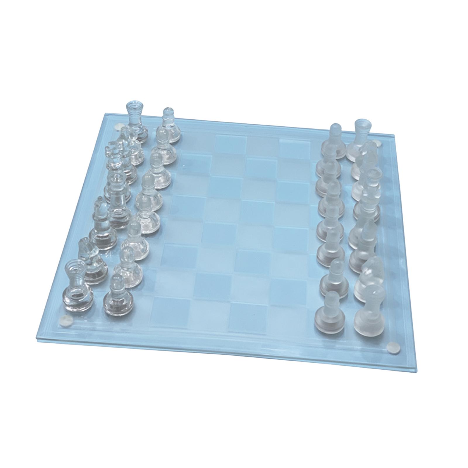 Glass Chess Game, Crystal Chess Board, Adults Play Set, Frosted Chess Board Set, Classic Strategy Game for Party, Interaction Activity Festival - image 3 of 8