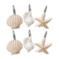 thumbnail image 1 of BRIGHTFUFU 12 Uds gancho para cortina de ducha con tema oceánico, ganchos para cortina de resina blanca y marrón, decoración para baño, habitación de bebé, dormitorio, sala de estar, 1 of 8