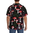 thumbnail image 5 of Gaeub Red Mushrooms Men's Lapel Short Sleeve Shirt, Relaxed Fit Shirt, Soft and Breathable for Outdoors Party Travel - Large, 5 of 7