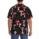 thumbnail image 3 of Balery Red Mushrooms Camisa Casual de Manga Corta con Botones para Hombre, Texturizada, Estilo Cubano, para Playa, Verano-Small, 3 of 5