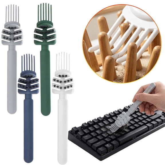 CHENjy Hair Brush Cleaner Tool, 2 in 1 Double Rake Comb Cleaner for Dust and Lint, Hairbrush Cleaning Tool for Home and Salon, Blue