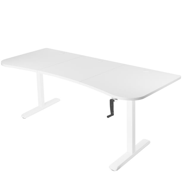 Vivo White Height Adjustable Stand Up Desk Frame Crank System