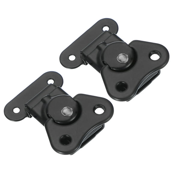 Uxcell 2"x1.5" Steel Spring Loaded Small Butterfly Twist Latch, Black 2 Pack