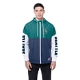 thumbnail image 4 of Men's-New Era  Navy/Aqua Seattle Mariners Color Block Full-Zip Hoodie Windbreaker, 4 of 5