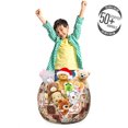 thumbnail image 3 of Moroccan Storage Toy Bag Chair, Tile Pattern with Squares of Various Sizes Eastern Inspired Oriental, Stuffed Animal Organizer Washable Bag, Large Size, Cream Dark Coral Brown, by Ambesonne, 3 of 3