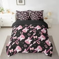 thumbnail image 5 of Manfei Pink Guitar Music Bed in a Bag Full size, Cherry Bow Bed Set, Cartoon Love Heart Reversible Bedding Full Size, Microfiber Bedroom Decor, 7pcs, 5 of 6