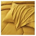 thumbnail image 4 of saney Mustard Yellow Comforter Set Oversized Queen Size 3-Piece Fluffy Soft Lightweight Bedding Honeycomb Geometric Quilted Stone-Washed Microfiber Comforter Set for All Season, 4 of 8