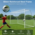 thumbnail image 2 of SLSY Steel Soccer Goals, 18x7/21x7/24x8 ft Soccer Goals for Backyard, Full Size Soccer Goal for Teens & Adults Training, 2 of 6