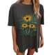 thumbnail image 4 of Faldas Cortas para Mujeres, Impresión de Flores Casual Oversized Camiseta de Manga Corta Top Hecho de 95% Poliéster 5% Spandex para Primavera Verano, Falda Corta de Verano, 4 of 7