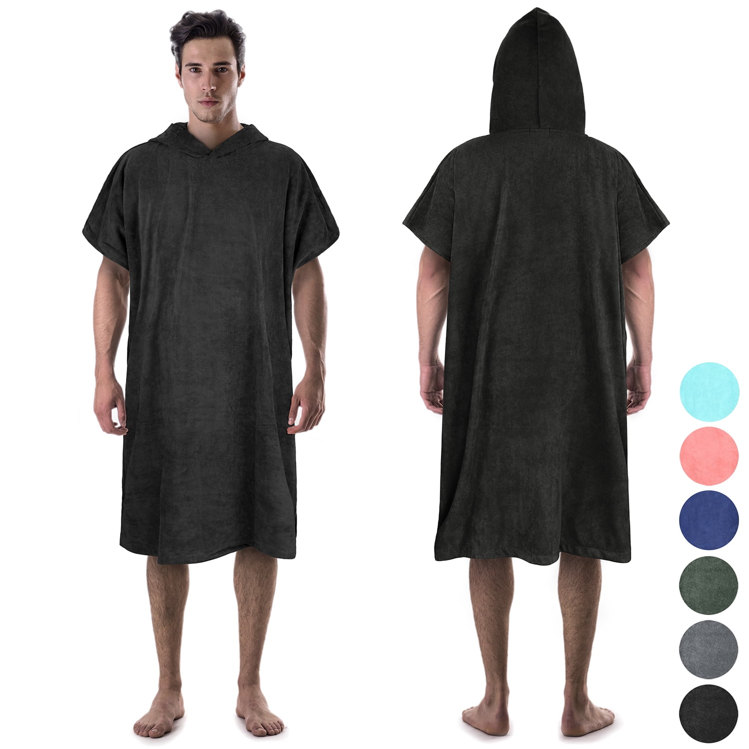Beach Bath Microfiber Surf Hooded Poncho Robe With Hood Wetsuit Changing Towel 