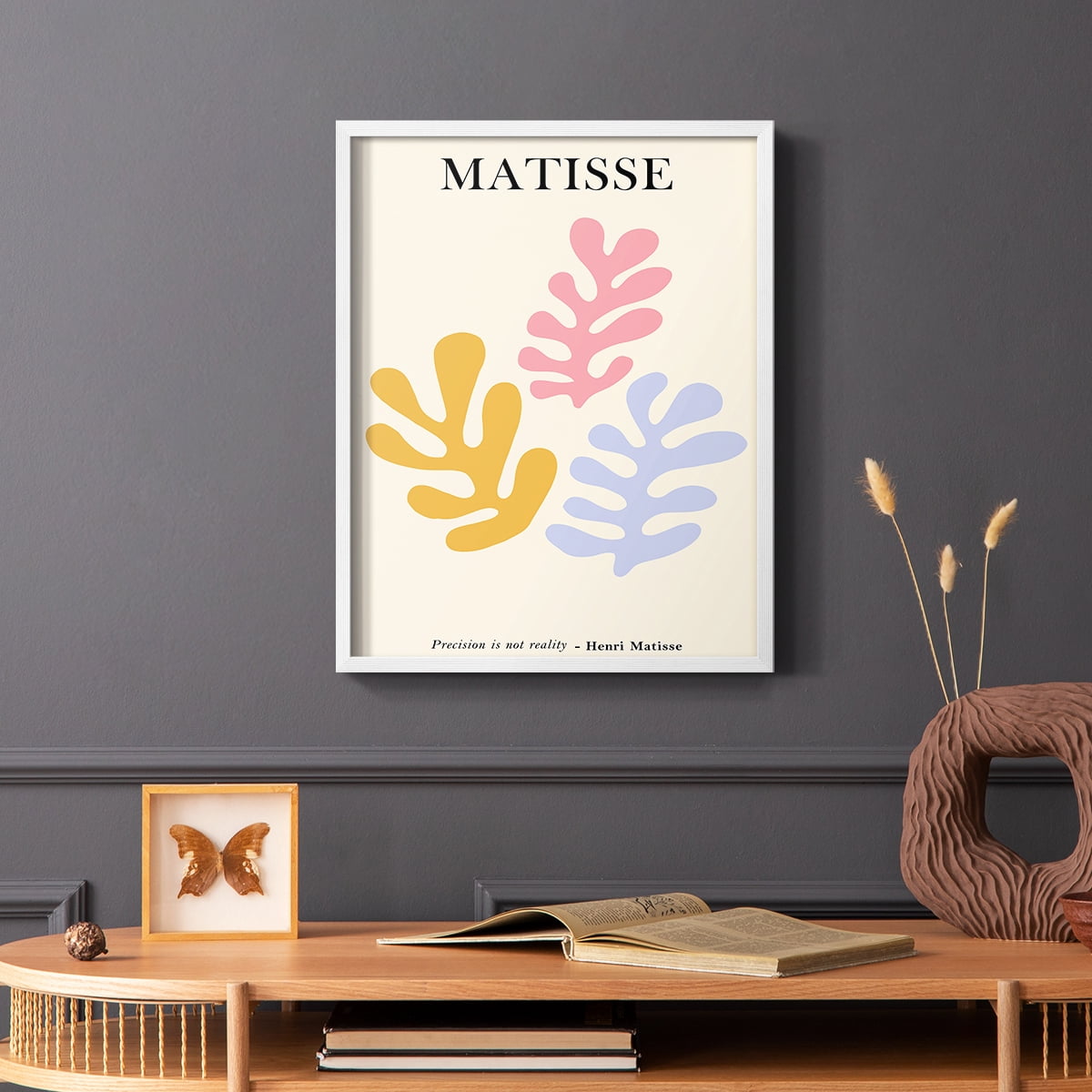 Matisse CDLXXXIV in White Solid Wood Framed Print No Nail Hanging