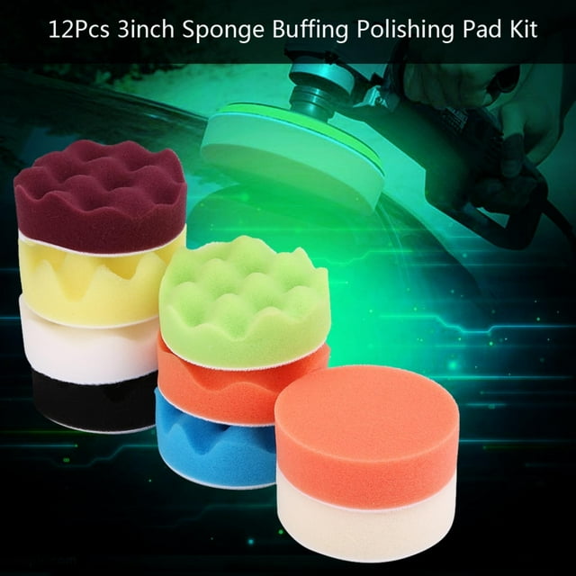 Pulidor de coche Ticfox 12 Almohadillas de esponja para pulir 3 pulgadas