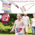 thumbnail image 3 of KOMI for iPad 9th/ 8th/ 7th Generation Case (iPad 10.2 inch Rugged Case 2021/2020/2019) with Screen Protector, Rotating Stand/Pencil Holder/Carrying Shoulder Strap Ring Kickstand (Colourful Pink), 3 of 5