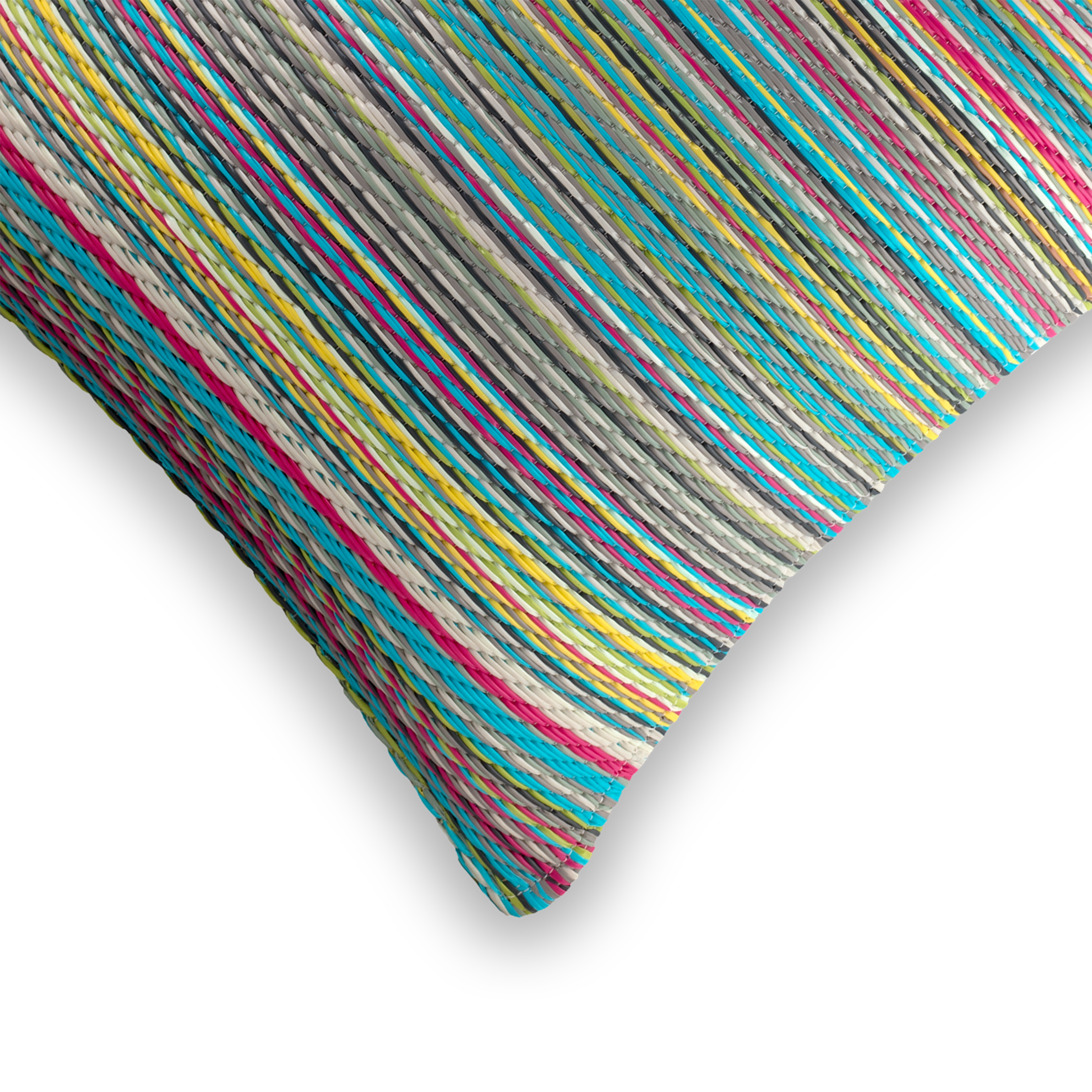 Fab Habitat Outdoor Premium Recycled Plastic Pillow - Waterproof, Fade Resistant - Striped - Patio, Porch, Deck, Balcony - Cancun - Candy - 20" x 20"