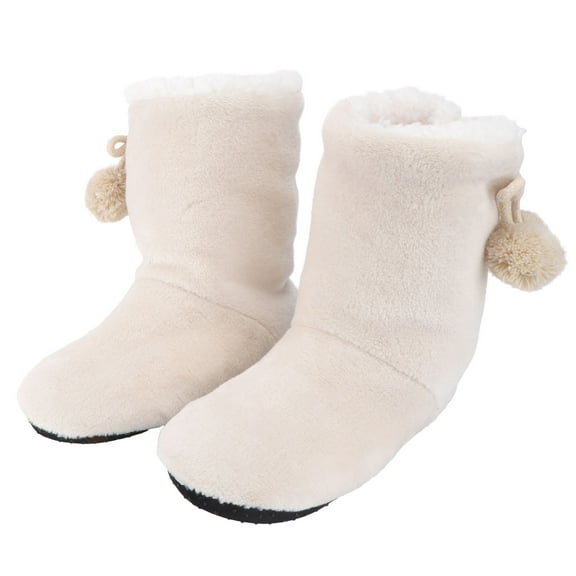 PBPBOX Cozy Winter Footwear 1 Pair White Cotton Wool Simple and Fashionable Design
