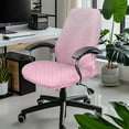 thumbnail image 2 of Renewold Pink Polka Dot Gradient Office Chair Cover with Elastic Bottom Stretch Computer Desk Chair Cover Anti-slip High Back Chair Cover with Elastic Bottom Office Decor, S, 2 of 7
