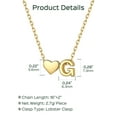 thumbnail image 6 of ChicSilver Heart Initial Letter A-Z Pendants Necklaces for Wife Girlfriend Her 14K Gold Plated Women's Dainty Necklace Ideal for Daily Wear Birthday Gift, 6 of 8