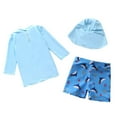 thumbnail image 4 of GYRATEDREAM Toddler Kid Boys Two Pieces Swimsuit Set Boys Bathing Suit Rash Guards with Hat UPF 50+ 1-2 Years, 4 of 4