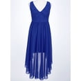thumbnail image 6 of Hansber Kids Girls Sleeveless V-neck Party Dress Wedding Bridesmaid Dresses High Low Chiffon Pageant Gown Blue 8, 6 of 7