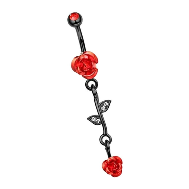 Belly Button Dangle Dangling Belly 14G Long Belly Piercing Jewelry for Flower