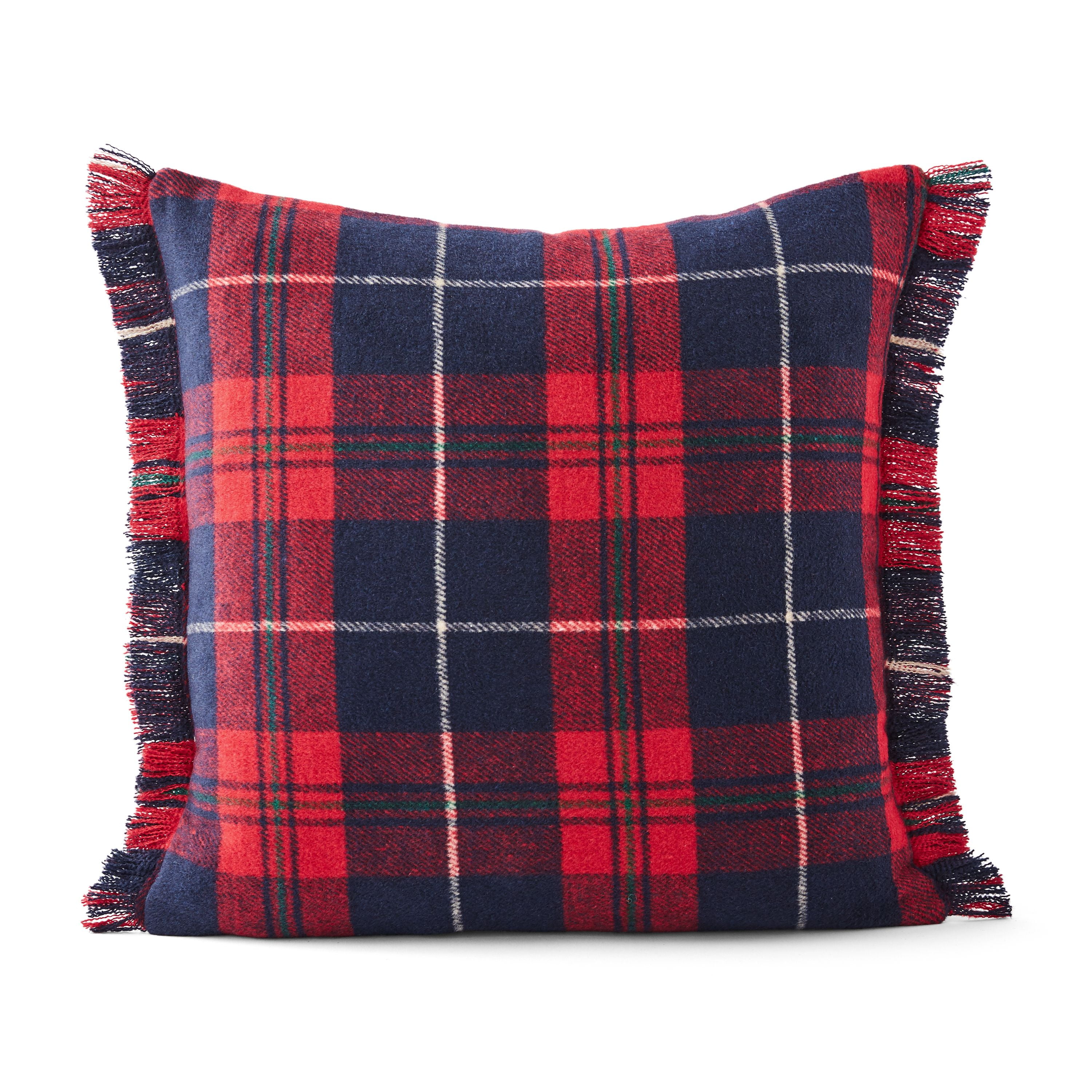 Better Homes & Gardens Feather Filled Frayed Plaid Decorative Square