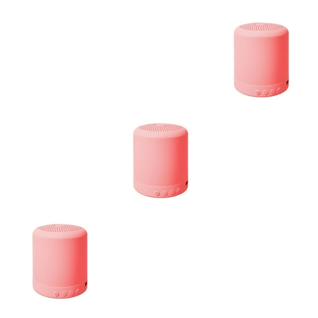 bedienty Haut-Parleur Bluetooth Intelligent de Haute Qualité Mini Portable Bluetooth+FM MP3 Subwoofer Stéréo Audio Vidéo Portable Rose 3Ensemble