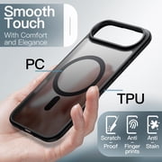 JETech Magnetic Case for iPhone Air Compatible with MagSafe, Translucent Matte Back Slim Minimalist Shockproof Phone Cover (Black)
