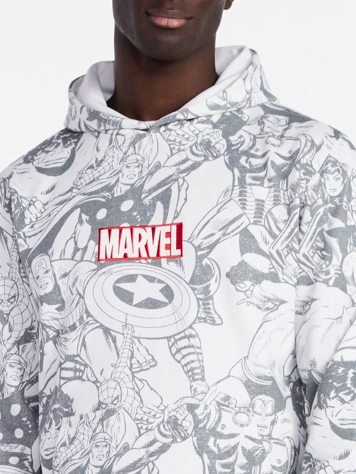 Marvel Men's and Big Men's Graphic Fleece Hoodie with Long Sleeves, Sizes XS-4XL