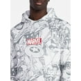 thumbnail image 4 of Marvel Men's and Big Men's Graphic Fleece Hoodie with Long Sleeves, Sizes XS-4XL, 4 of 5