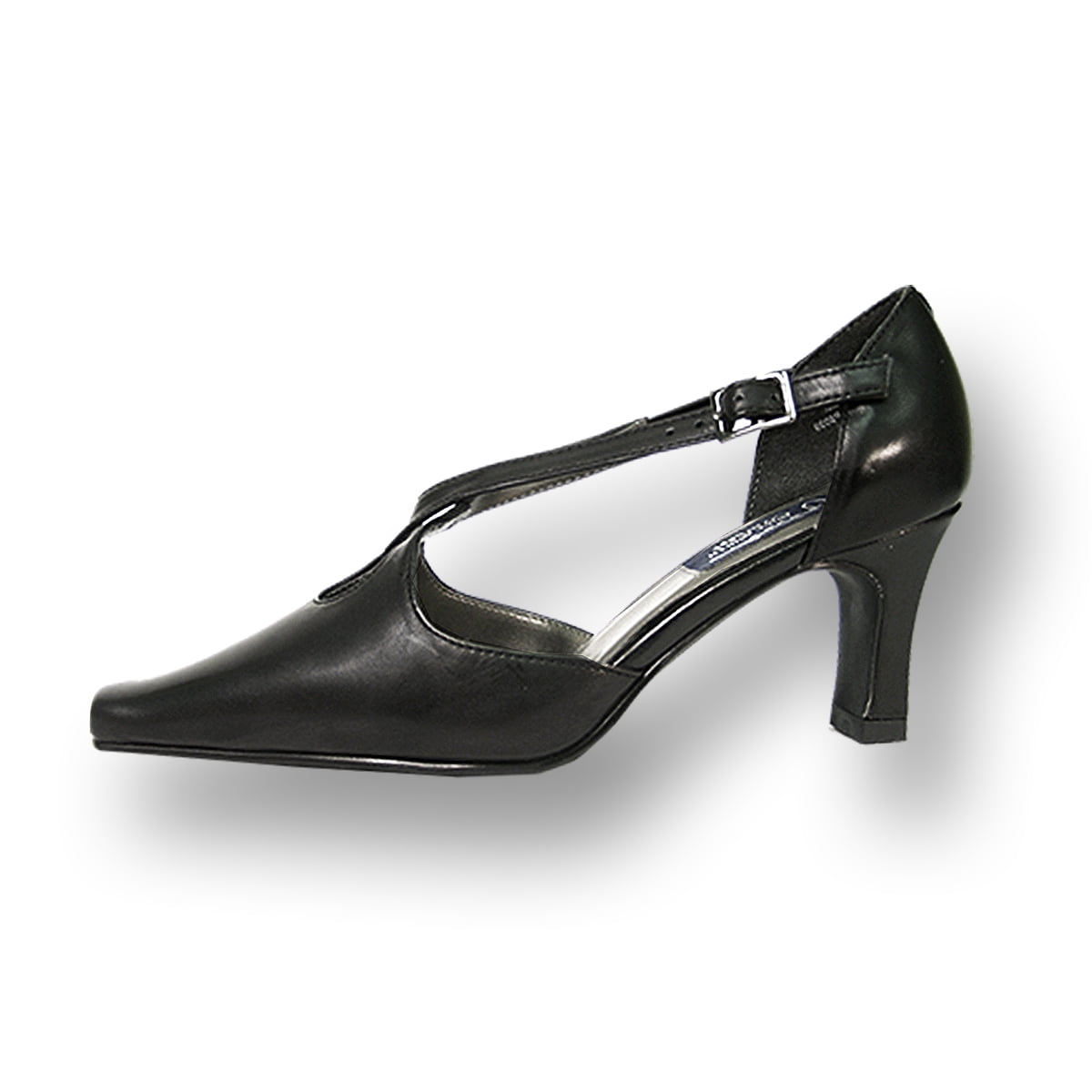 PEERAGE Liza Women Wide Width Fancy and Nice Leather Dress Pump BLACK 10