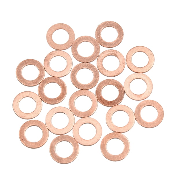 20pcs 9mm arandelas de cobre de diámetro interno juntas de sellado plano círculos para coche