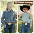 thumbnail image 2 of SUOSDEY Kid Western Leather Belts for Boys Girls,Toddler Youth Longhorn Bull Buckle Belt for Jeans Christmas Gifts, 2 of 7
