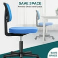thumbnail image 4 of edx Home Office Desk Chair, Armless Mesh Computer Chair Small Space Swivel Adjustable Low Back Task Chair for Teens/Adults, Blue, 4 of 7