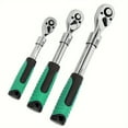 thumbnail image 5 of Extendable 3-Piece Ratchet Wrench Set, 1/4" 3/8" 1/2" Drive, 72-Tooth Quick-Release & Reversible Gear, Soft Grip Handle, Heavy-Duty Mechanical Repair Tool, 5 of 11