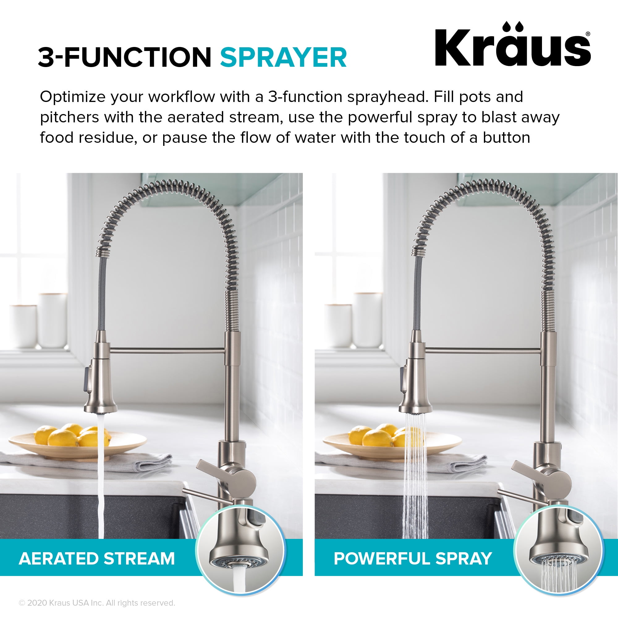 Kraus Britt Commercial Style Pull-Down Single Handle Kitchen Faucet in Matte Black